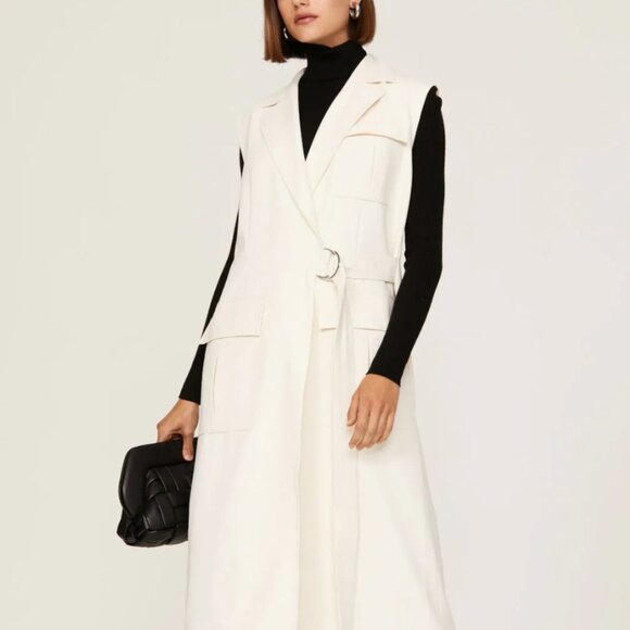 Marina Moscone Rent the Runway Long Wrap Vest sz L (MSRP $490) - Picture 1 of 4